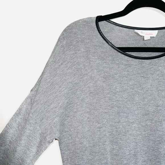 Two by Vince Camuto Gray & Black Mesh Hem Pullover Sweater Small Women’s - Picture 3 of 10